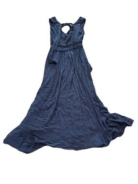Altar'd State Navy Halter Maxi Dress with V-Neck